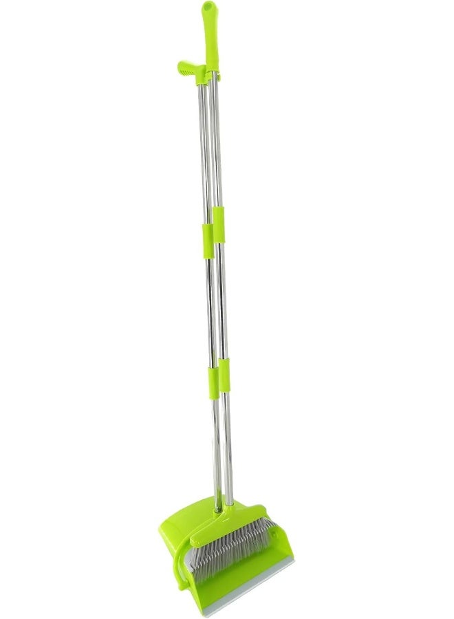 Xifando Extendable Long Handle Broom and Dustpan Set, Stainless Lightweight Upright Standing Broom and Dustpan Combo for Kitchen Lobby Office Living Room Household Indoor or Outside - Image 2